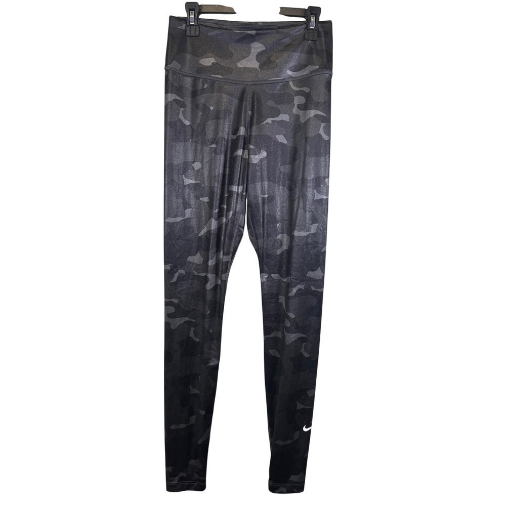 Nike Dri-FIT One‎ High-Rise Camo Leggings Black Grey Shimmer DD4559-070 Womens S